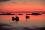 Fishing-boats at dusk, Isle of Mull, Scotland