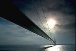 Humber Bridge spanning Humber Estuary, England
