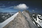 Montferrat Ridge (actually border between France (left) and Spain), near Vignemale summit (3300m), High Pyrenees, Spain